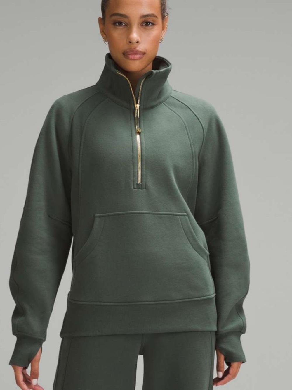 lululemon athletica Olive Green Half-Zip Pullover